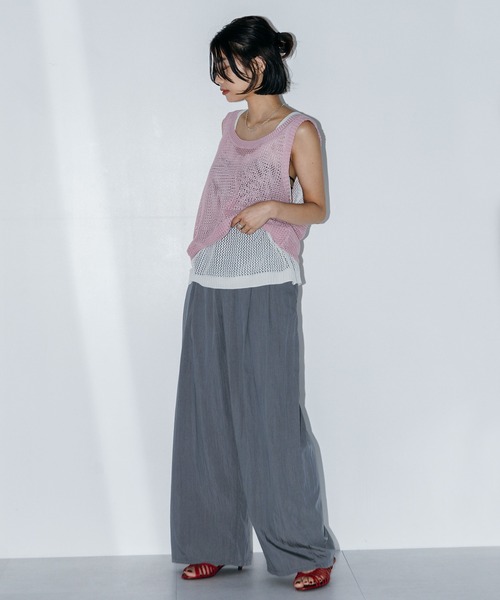 LIENCOEUR（リアンクール）の「フロントタックワイドパンツ（スラックス・レディース・ブラック/アイボリー/グレー・MEDIUM/SMALL）」の15枚目の写真