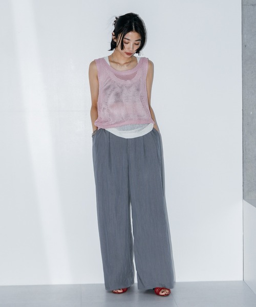 LIENCOEUR（リアンクール）の「フロントタックワイドパンツ（スラックス・レディース・ブラック/アイボリー/グレー・MEDIUM/SMALL）」の19枚目の写真