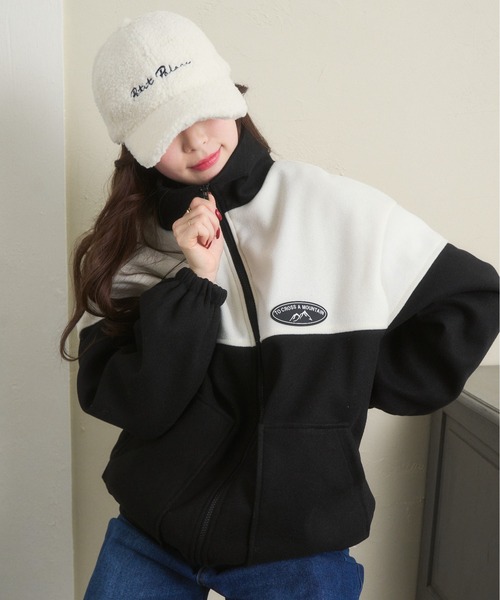 Ada.（エイダ）の「【ボア トラックジャケット】バイカラーオーバー ブルゾン（ブルゾン・レディース・ネイビー/ブラック/グリーン・FREE）」の5枚目の写真