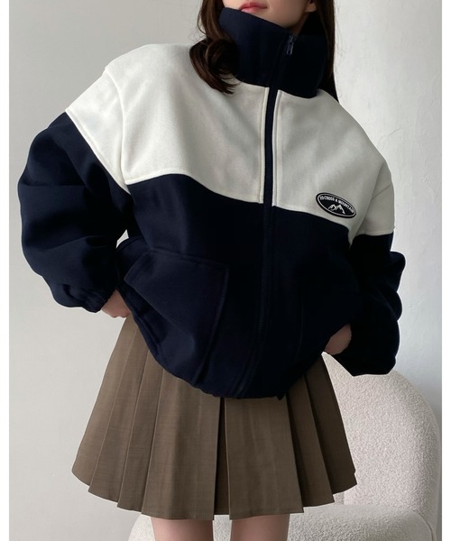 Ada.（エイダ）の「【ボア トラックジャケット】バイカラーオーバー ブルゾン（ブルゾン・レディース・ネイビー/ブラック/グリーン・FREE）」の14枚目の写真