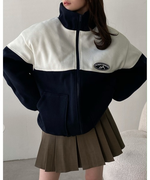 Ada.（エイダ）の「【ボア トラックジャケット】バイカラーオーバー ブルゾン（ブルゾン・レディース・ネイビー/ブラック/グリーン・FREE）」の16枚目の写真