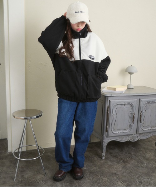 Ada.（エイダ）の「【ボア トラックジャケット】バイカラーオーバー ブルゾン（ブルゾン・レディース・ネイビー/ブラック/グリーン・FREE）」の18枚目の写真