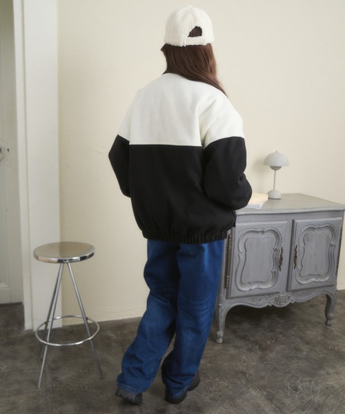 Ada.（エイダ）の「【ボア トラックジャケット】バイカラーオーバー ブルゾン（ブルゾン・レディース・ネイビー/ブラック/グリーン・FREE）」の22枚目の写真