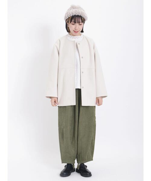 Samansa Mos2（サマンサ モスモス）の「ウーリーライク切替ショートコート（その他アウター・レディース・ピンク/グレー/チャコールグレー/キナリ・F）」の14枚目の写真