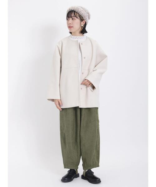 Samansa Mos2（サマンサ モスモス）の「ウーリーライク切替ショートコート（その他アウター・レディース・ピンク/グレー/チャコールグレー/キナリ・F）」の13枚目の写真