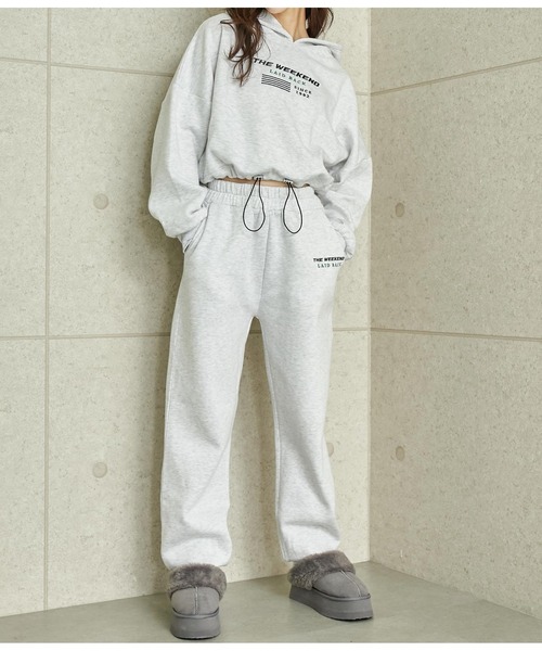 ANAP（アナップ）の「ワンポイント刺繍裏起毛スウェットジョガーパンツ（スウェットパンツ・レディース・スミクロ/ベージュ/ライトグレー・FREE）」の16枚目の写真
