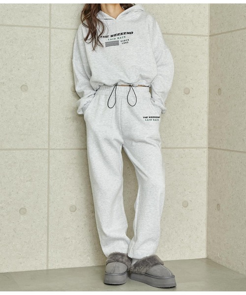 ANAP（アナップ）の「ワンポイント刺繍裏起毛スウェットジョガーパンツ（スウェットパンツ・レディース・スミクロ/ベージュ/ライトグレー・FREE）」の19枚目の写真