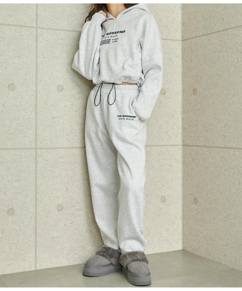 ANAP（アナップ）の「ワンポイント刺繍裏起毛スウェットジョガーパンツ（スウェットパンツ・レディース・スミクロ/ベージュ/ライトグレー・FREE）」の18枚目の写真
