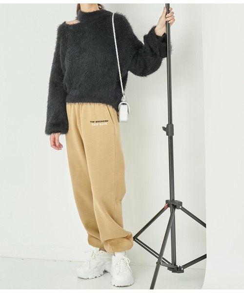 ANAP（アナップ）の「ワンポイント刺繍裏起毛スウェットジョガーパンツ（スウェットパンツ・レディース・スミクロ/ベージュ/ライトグレー・FREE）」の21枚目の写真