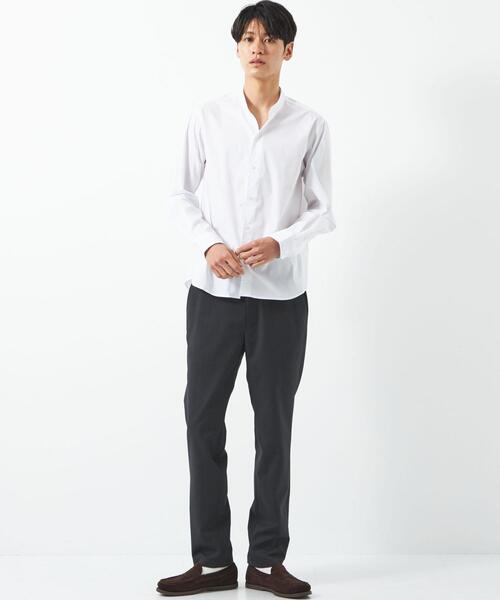 green label relaxing(グリーンレーベルリラクシング)の「【WEB限定】JUSTFIT バンドカラー スキッパー 長袖 シャツ(シャツ/ブラウス・メンズ・ブラック/ライトブルー/ホワイト・S/M/L/XL)」の5枚目の写真