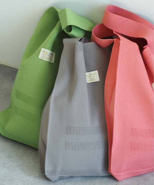 Legato Largo（レガートラルゴ）の「【Legato Largo】ニットバッグ（トートバッグ・レディース・ピンク/グリーン/グレー・FREE）」の22枚目の写真