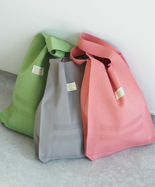 Legato Largo（レガートラルゴ）の「【Legato Largo】ニットバッグ（トートバッグ・レディース・ピンク/グリーン/グレー・FREE）」の17枚目の写真