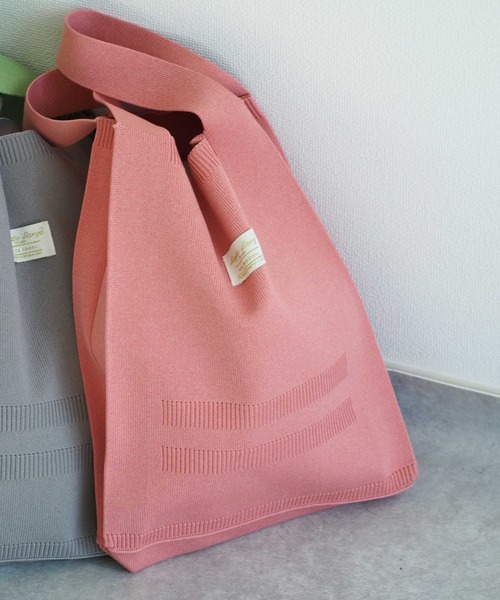 Legato Largo（レガートラルゴ）の「【Legato Largo】ニットバッグ（トートバッグ・レディース・ピンク/グリーン/グレー・FREE）」の8枚目の写真