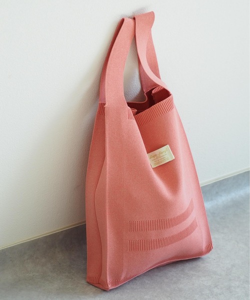 Legato Largo（レガートラルゴ）の「【Legato Largo】ニットバッグ（トートバッグ・レディース・ピンク/グリーン/グレー・FREE）」の11枚目の写真