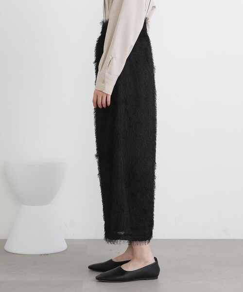 N.（N. Natural Beauty Basic）（エヌエヌナチュラルビューティーベーシック）の「◆フリンジＡラインスカート（スカート・レディース・ブラック/オフホワイト・MEDIUM）」の14枚目の写真