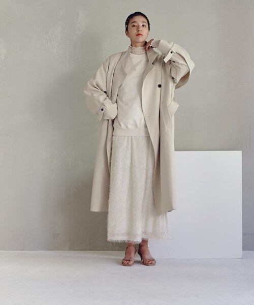 N.（N. Natural Beauty Basic）（エヌエヌナチュラルビューティーベーシック）の「◆フリンジＡラインスカート（スカート・レディース・ブラック/オフホワイト・MEDIUM）」の20枚目の写真