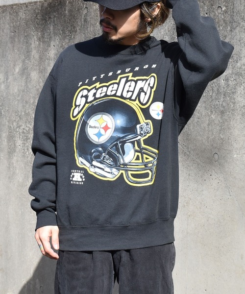 NBA/NFL/NHL/MLB(エヌビーエーエヌエフエルエヌエイチエルエムエルビー)の「【ヴィンテージ古着】00's NFL ”PITTSBURGH STEELERS” クルーネックスウェット(スウェット・メンズ・ブラック・LARGE)」の2枚目の写真