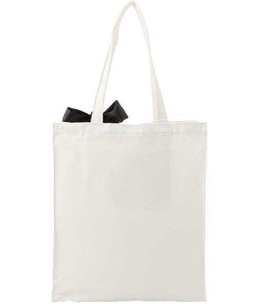 INGNI（イング）の「リボン付キャンバストートバッグ（ハンドバッグ・レディース・ブラック系8/ホワイト系1/ホワイト系その他6/アイボリー系3・ONE SIZE）」の7枚目の写真