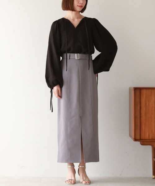 archives(アルシーヴ)の「2wayパイピング楊柳BL(シャツ/ブラウス・レディース・ブルー/ブラック/アイボリー・MEDIUM)」の18枚目の写真