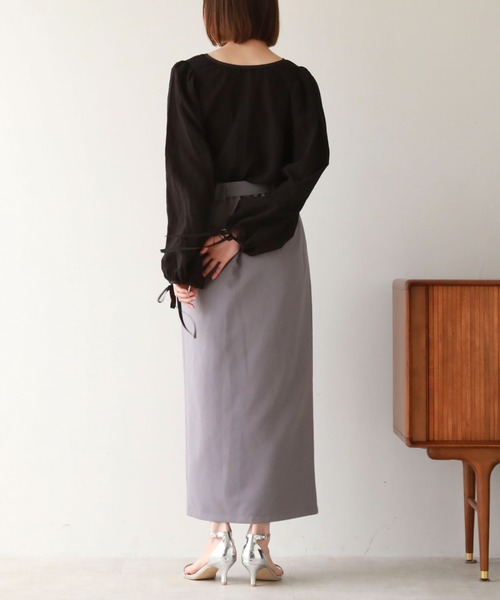 archives(アルシーヴ)の「2wayパイピング楊柳BL(シャツ/ブラウス・レディース・ブルー/ブラック/アイボリー・MEDIUM)」の20枚目の写真