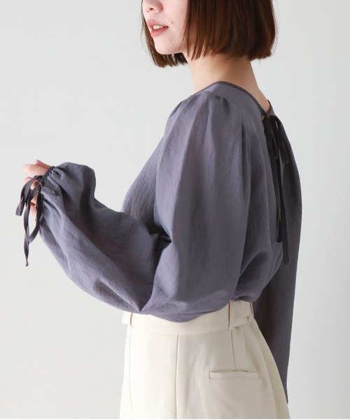 archives(アルシーヴ)の「2wayパイピング楊柳BL(シャツ/ブラウス・レディース・ブルー/ブラック/アイボリー・MEDIUM)」の11枚目の写真