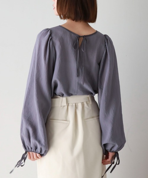 archives(アルシーヴ)の「2wayパイピング楊柳BL(シャツ/ブラウス・レディース・ブルー/ブラック/アイボリー・MEDIUM)」の12枚目の写真