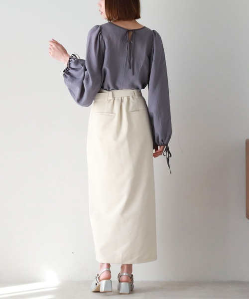 archives(アルシーヴ)の「2wayパイピング楊柳BL(シャツ/ブラウス・レディース・ブルー/ブラック/アイボリー・MEDIUM)」の14枚目の写真