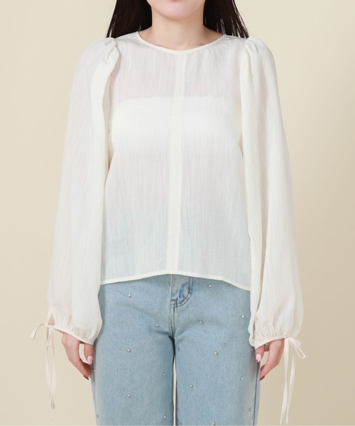 archives(アルシーヴ)の「2wayパイピング楊柳BL(シャツ/ブラウス・レディース・ブルー/ブラック/アイボリー・MEDIUM)」の21枚目の写真