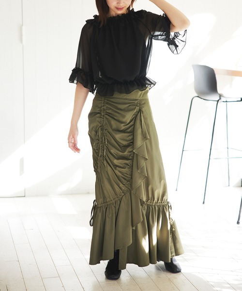 SETUP7(セットアップセブン)の「【SETUP7】シアーシャーリングブラウス SCCH496(Tシャツ/カットソー・レディース・ホワイト/ブラック・FREE)」の6枚目の写真