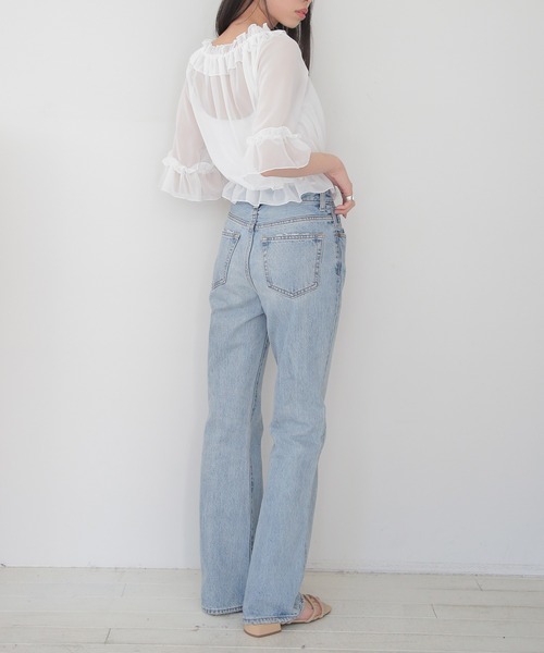 SETUP7(セットアップセブン)の「【SETUP7】シアーシャーリングブラウス SCCH496(Tシャツ/カットソー・レディース・ホワイト/ブラック・FREE)」の14枚目の写真