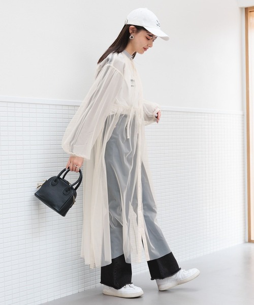 RAGEBLUE（レイジブルー）の「ボリュームスリーブ/チュールシアーギャザーワンピース（ワンピース・レディース・ブラック/ホワイト/ピンク・FREE）」の14枚目の写真