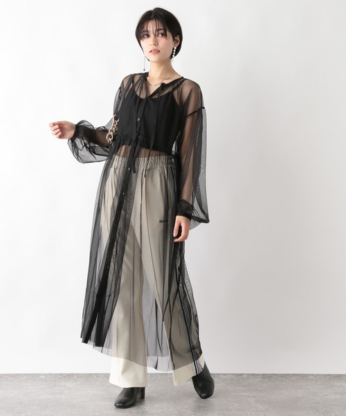 【公式サイト】正規ブランド品通販 セール】ボリュームスリーブ/チュールシアーギャザーワンピース ワンピース