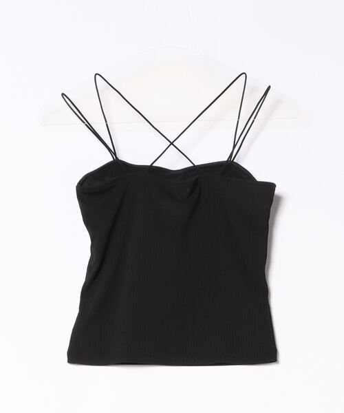 NOMAE（ノーマエ）の「クロスストラップキャミ / カップ付き（キャミソール・レディース・アイボリー/ブラック・FREE）」の3枚目の写真