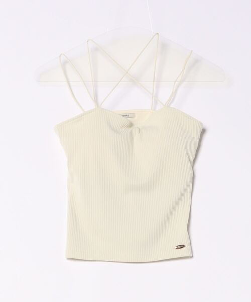 NOMAE（ノーマエ）の「クロスストラップキャミ / カップ付き（キャミソール・レディース・アイボリー/ブラック・FREE）」の7枚目の写真