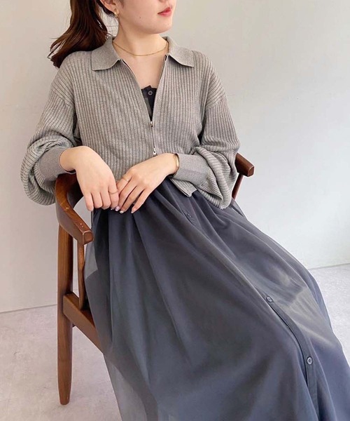 セール】マルチウェイ/ダブルジップニット+ワンピースセット