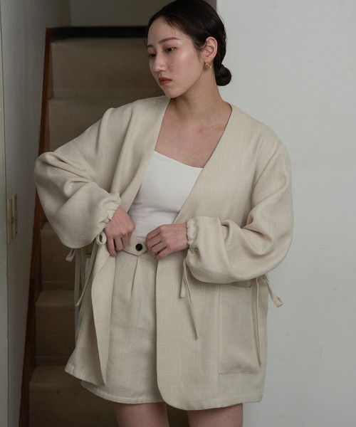 lawgy（ラウジー）の「front button tweed short pants