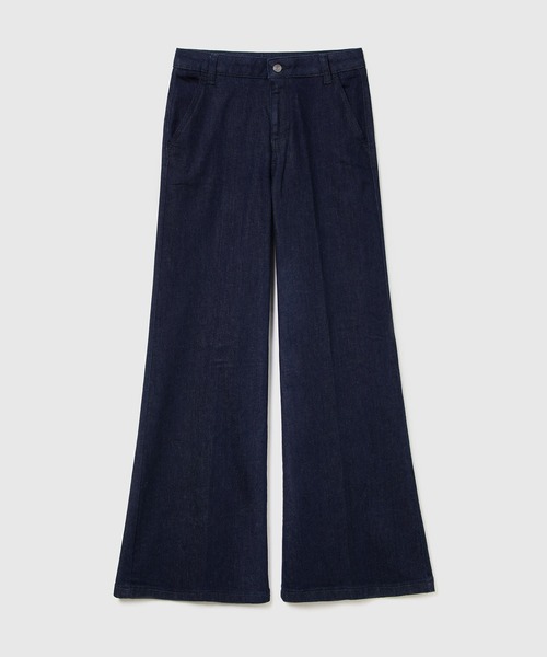 BENETTON (UNITED COLORS OF BENETTON)（ベネトンユナイテッドカラーズオブベネトン）の「ストレッチワイドデニムパンツ（デニムパンツ・レディース・ダークインディゴブルー/ライトインディゴブルー・40/38/42/36）」の9枚目の写真