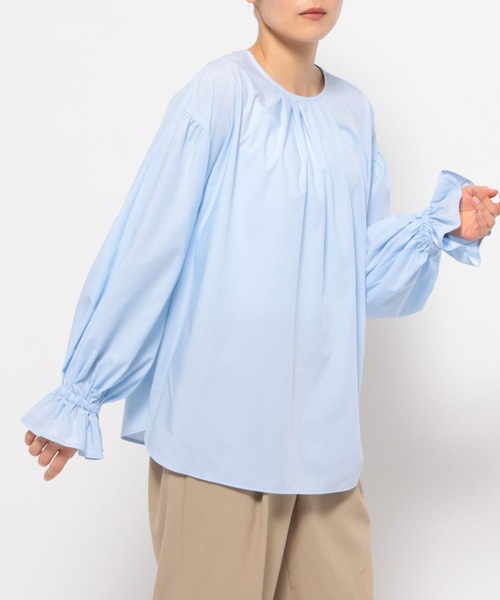 Elura（エルーラ）の「アイロンいらず2WAYブラウス（シャツ/ブラウス・レディース・ライトブルー/ホワイト/ホワイト系その他5・LARGE/MEDIUM）」の20枚目の写真