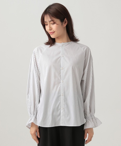 Elura（エルーラ）の「アイロンいらず2WAYブラウス（シャツ/ブラウス・レディース・ライトブルー/ホワイト/ホワイト系その他5・LARGE/MEDIUM）」の13枚目の写真