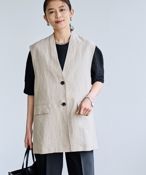 coen（コーエン）の「【RONEL】European Flax（ヨーロピアンフレックス） ジレ（セットアップ対応可能）（ベスト・レディース・ロイヤルブルー/ベージュ・M/S）」の22枚目の写真