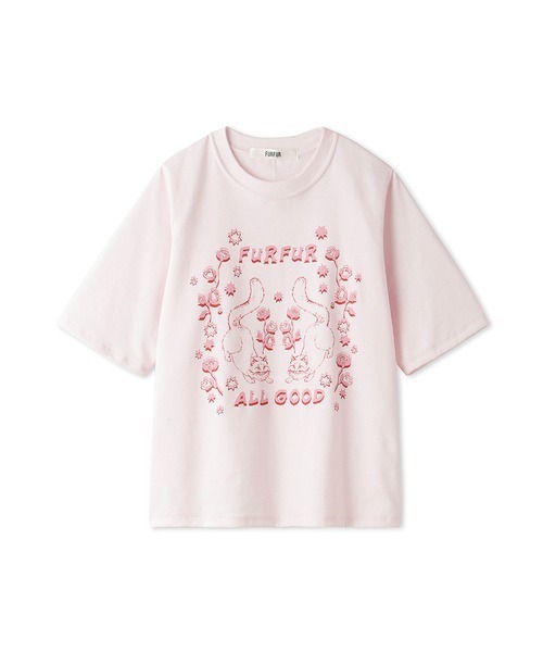 FURFUR（ファーファー）の「ALL GOOD CAT Tシャツ（Tシャツ/カットソー・レディース・ブラック/ライトブルー/ホワイト/ピンク/レッド・0/2）」の5枚目の写真