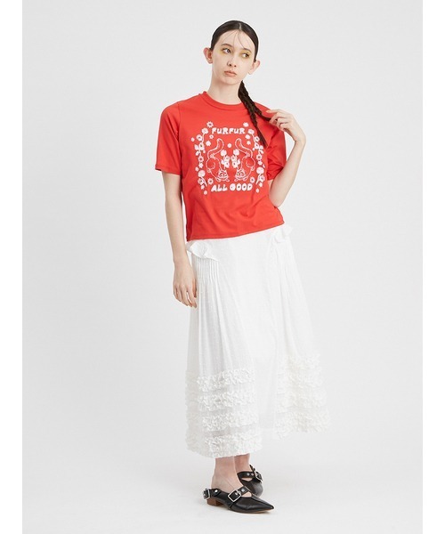 FURFUR（ファーファー）の「ALL GOOD CAT Tシャツ（Tシャツ/カットソー・レディース・ブラック/ライトブルー/ホワイト/ピンク/レッド・0/2）」の6枚目の写真