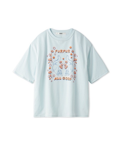 FURFUR（ファーファー）の「ALL GOOD CAT Tシャツ（Tシャツ/カットソー・レディース・ブラック/ライトブルー/ホワイト/ピンク/レッド・0/2）」の7枚目の写真