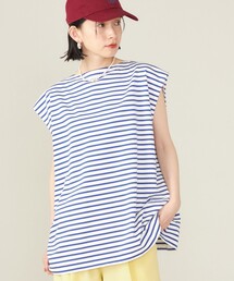 SHIPS NINE CASE:スリーブレス ボーダー TEE