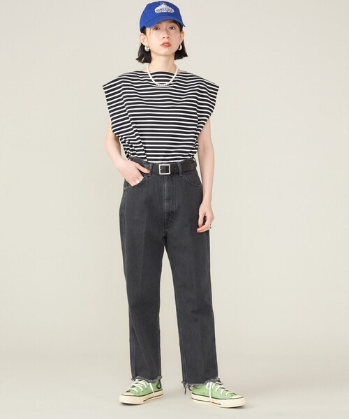 SHIPS（シップス）の「SHIPS NINE CASE:スリーブレス ボーダー TEE（タンクトップ・レディース・ブルー/ブラック・ONE SIZE）」の4枚目の写真