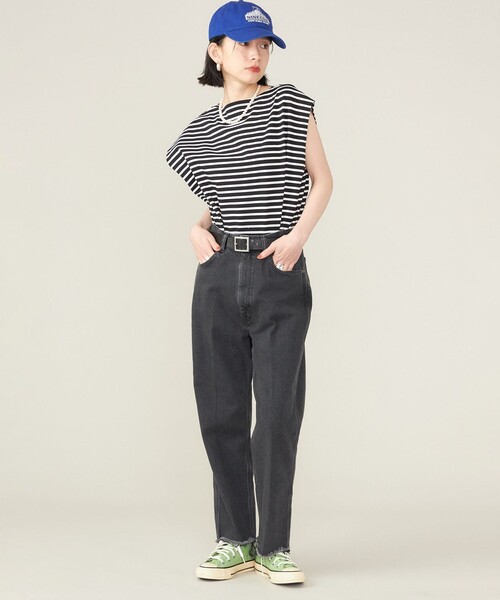 SHIPS（シップス）の「SHIPS NINE CASE:スリーブレス ボーダー TEE（タンクトップ・レディース・ブルー/ブラック・ONE SIZE）」の5枚目の写真