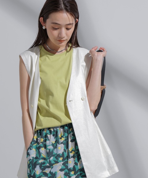 NANO universe(ナノユニバース)の「Anti Soaked(R) 汗染み防止 カラフルノースリTシャツ(Tシャツ/カットソー・レディース・ブルー/ライトピンク/ライム/レッド系その他3/ラベンダー・S/M)」の2枚目の写真