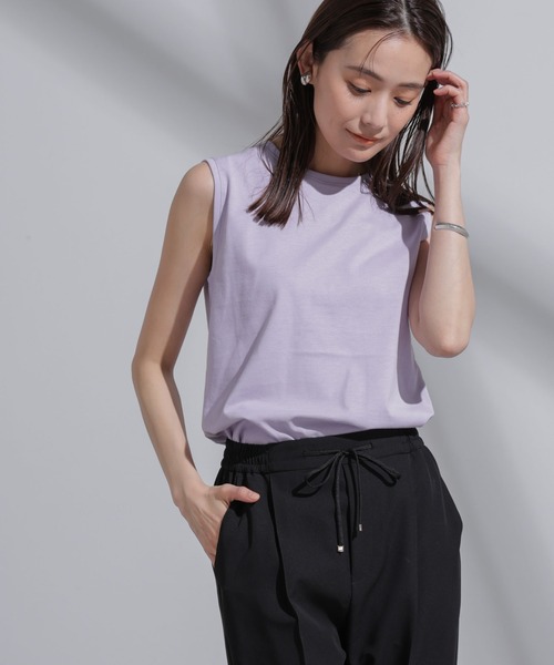 NANO universe(ナノユニバース)の「Anti Soaked(R) 汗染み防止 カラフルノースリTシャツ(Tシャツ/カットソー・レディース・ブルー/ライトピンク/ライム/レッド系その他3/ラベンダー・S/M)」の8枚目の写真