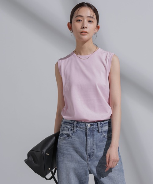 NANO universe(ナノユニバース)の「Anti Soaked(R) 汗染み防止 カラフルノースリTシャツ(Tシャツ/カットソー・レディース・ブルー/ライトピンク/ライム/レッド系その他3/ラベンダー・S/M)」の15枚目の写真