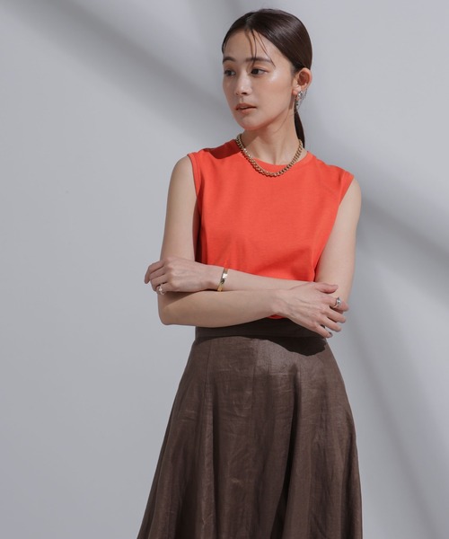 NANO universe(ナノユニバース)の「Anti Soaked(R) 汗染み防止 カラフルノースリTシャツ(Tシャツ/カットソー・レディース・ブルー/ライトピンク/ライム/レッド系その他3/ラベンダー・S/M)」の20枚目の写真